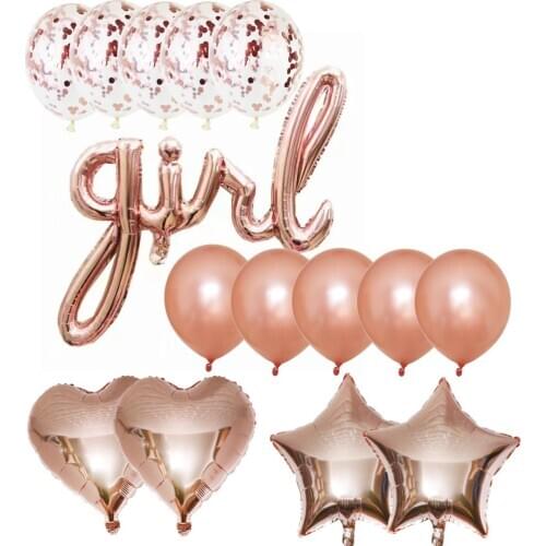 15pcs Connection Girl Boy Balloons Number one Balloon 1st Birthday Party decoration Baby shower Air Ballon Gender reveal Decor