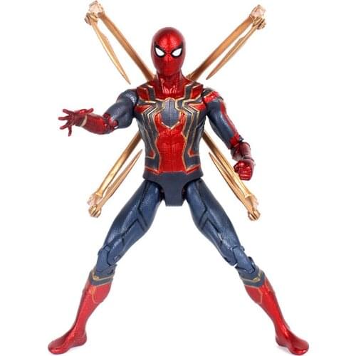 17cm Marvel the Avengers 3 Infinity War Iron Spider Man Amazing Spiderman Movable Action Figure model toys for Children gift