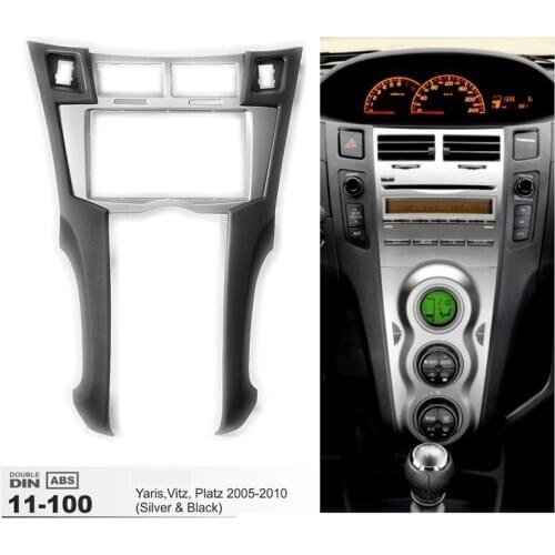 2 Din Car Radio Stereo Frame Trim Kit Of Dashboard For Toyota Yaris Vitz Platz 2005-2011 Dvd Player Installation Bezel