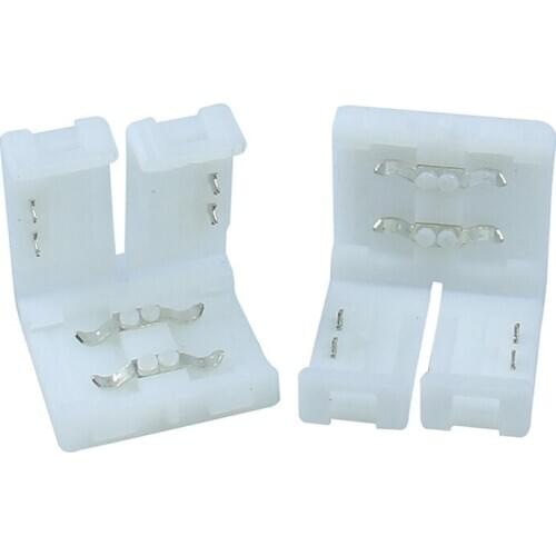 20pcs 10mm Strip to Strip PCB 2 pin Connector adapter box for 5050 Single Color LED Strip No Welding Easy to install