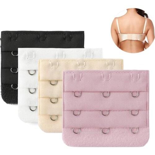 4Pcs Bra Extenders 3 Hook 3 Row Bra Strap Extender Elastic Bra Extension Strap