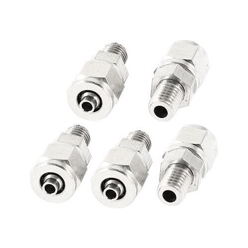 5 Pcs 5mm Male Thread to 2mmx4mm Pipe Air Pneumatic Quick Straight Connectors