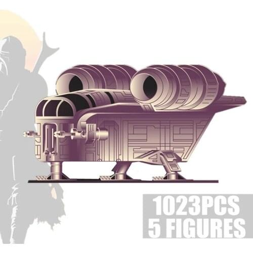 60017 1023Pcs Movie Series The Ucs Razor Crest Wars Building Blocks Compatible 75292 Star Toys Bricks Kids Christmas Gifts