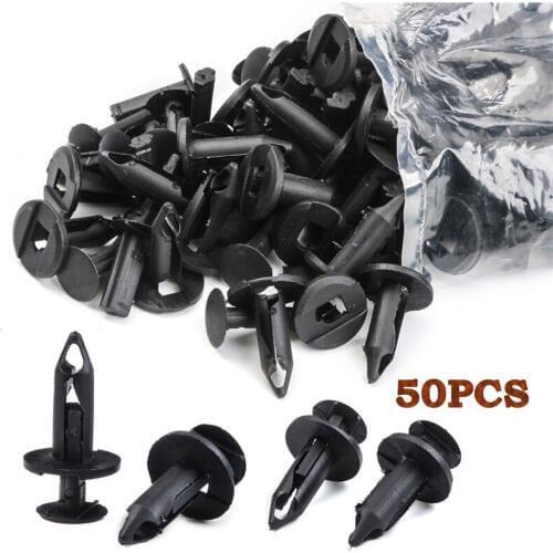 8mm Plastic Rivet Automotive Fasteners 50PCS Car Door Bumper Cover Fender Bumper Fixed Clip for Mazda Car Styling Kit