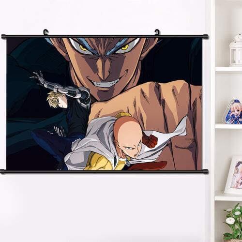Anime ONE PUNCH-MAN Saitama tatsumaki Cosplay Wall Scroll Mural Poster Wall Hang Poster Otaku Home Art Decor Collect 40*60cm