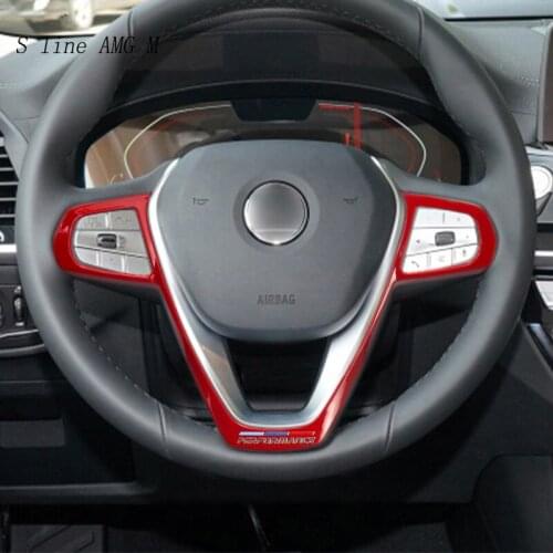 Car Steering Wheel buttons Decoration V frame Auto Interior Cover Stickers Trim For BMW 3 5 Series G20 G30 X3 G05 X5 G05 X7 G07
