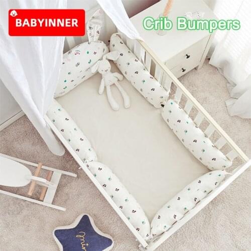 Babyinner Baby Crib Bumper 6 Pcs Cotton Cushion Adjustable Cot Protector Infant Bed Enclosure Bedding Set Baby Room Decoration