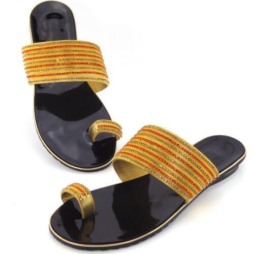 Doershow Free Shipping! Beautiful Wedding Shoes top quality LOW Heel African Sandals With Shinning Stones !!DD1-60