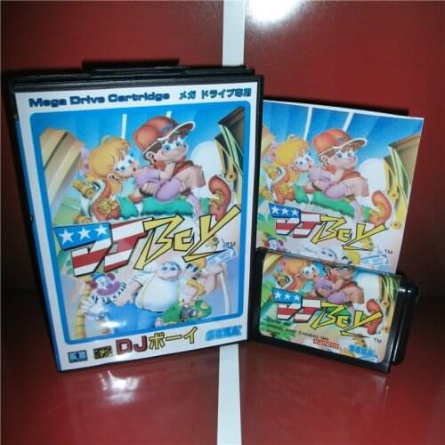 DJ Boy Japan Cover with Box and Manual for MD MegaDrive Genesis Video Game Console 16 bit MD card