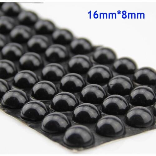 16pcs 16mm*8mm black self adhesive soft anti slip bumpers silicone rubber feet pads great silica gel shock absorber