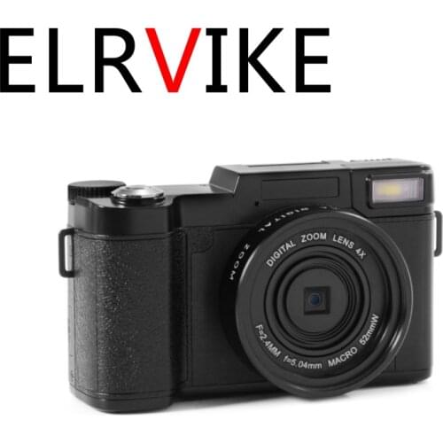 ELRVIKE 24MP HD Half-DSLR Professional Digital Cameras with 4x Telephoto Fisheye & Wide Angle Lens Camera Macro HD Camera