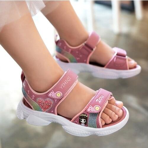 Kids Girls Sandals Soft Princess Sandals Lightweight Shining Print Baby Shoes Comfortable Summer Kids Sandals