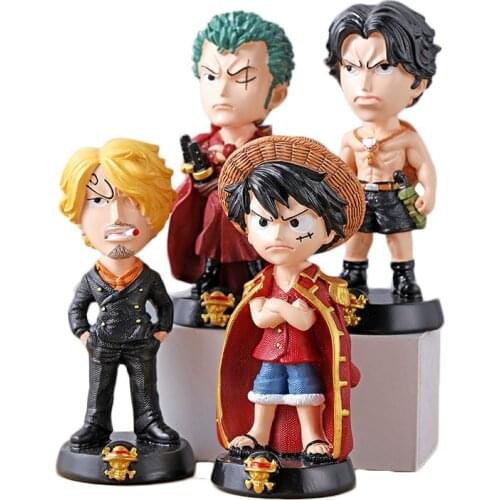 13cm One Piece Luff Zoro Ace Sanji Action Figure Q Ver.kawaii PVC Anime Model Collection Toys Anime Figures