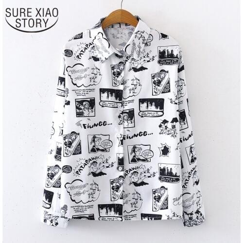 2021 New Autumn Casual Print Long Sleeve Tops Blouse Loose Cardigan Shirt Women Floral Blusas Mujer Clothes Women Tops 7614 50