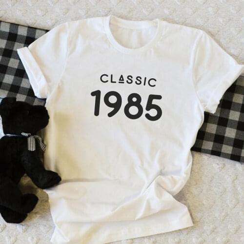 Classic 1985 Women T Shirts 36th 36 Years Old Birthday Shirt Mom Wife Daughter Gift Cotton Plus Size White Black Tops Tshirts