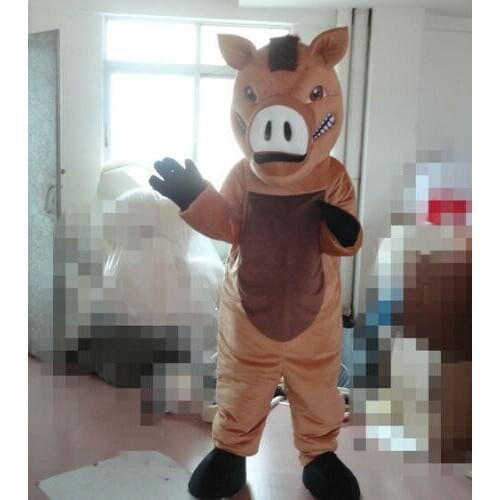 Halloween Brown Boar Mascot Costume Cosplay Party Clothing Carnival Adults Cartoon Suits Furry Outfit Christmas Birthday Party