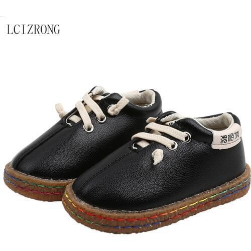 LCIZRONG New Kid Shoes Fashion PU Leather Kids Sneakers Boys Girl 2019 21-30 Size Warm Outdoor Children Shoes