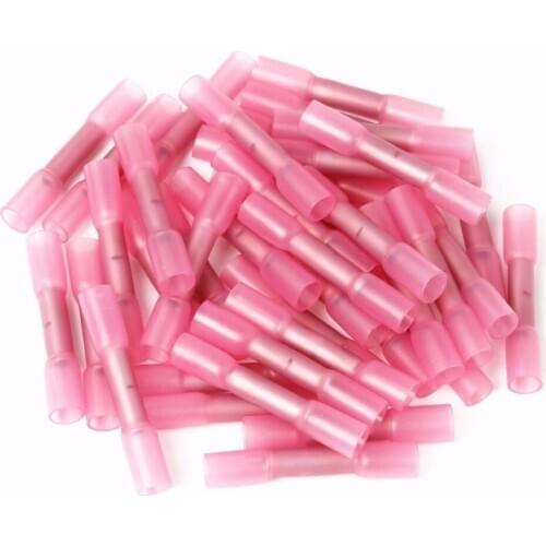 Mayitr 100pcs Heat Shrink Butt Electrical Wire Connectors Splice Cable Crimp Terminals 0.5-2.5mm2 18-22 GA Kits Set