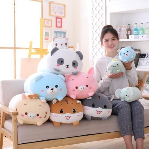 Kawaii Animal pig cat Plush Toy Elephant penguin Dinosaur Panda Hamster Bear Plush Toy Soft Cartoon Stuffed Doll Pillow Gift