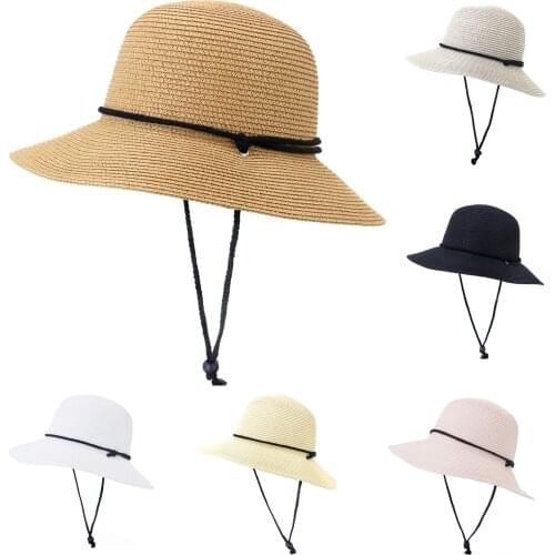Mens And Womens Beach Hat Solid Straw Sun Protection Breathable Hat Uv Protection Shade Cover Hat Casquette Femme #P2