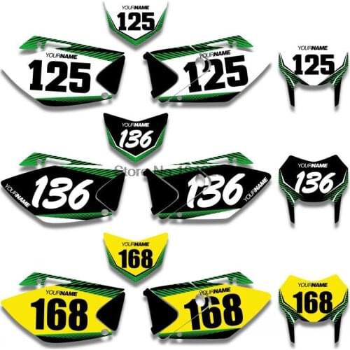 NICECNC Custom Number Plate Background Graphics Sticker & Decal For Kawasaki KLX450 2008 2009 2010 2011 2012 KLX 450