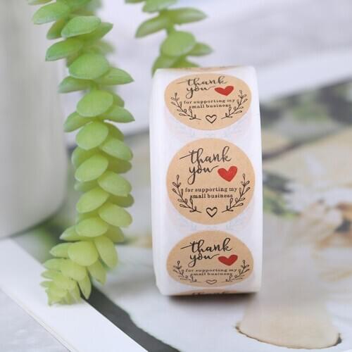 Hot sale Label Stickers 1Roll/500Pcs Taste Business Order Home Hand made Sticker Thank You Wedding Envelope Seals