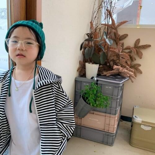 Autumn New Arrival Korean style girls coat long sleeve hooded casual all-match striped jacket for fashion cute baby girls