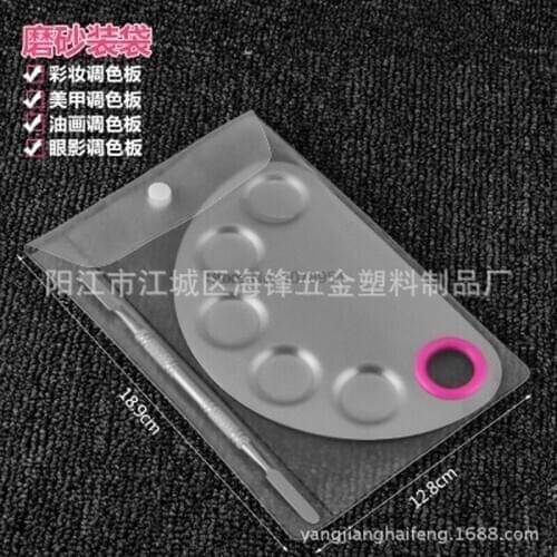By ems or dhl 50sets Fashion Stainless Steel Cosmetic Makeup Nail Art Gel Palette Five-hole Shape Foundation Mixing Tools