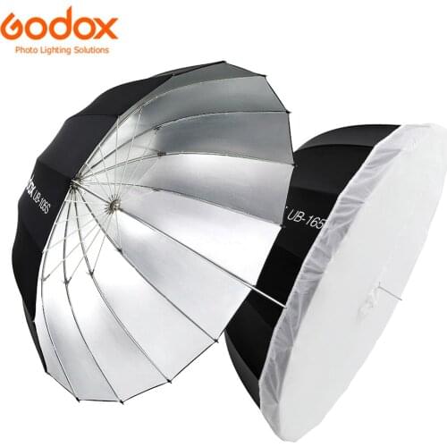 Godox Parabolic Reflective Umbrella 165cm 130cm 105cm Silver / White Lining Diffuser UB-165S UB-165W for Studio Flash Light