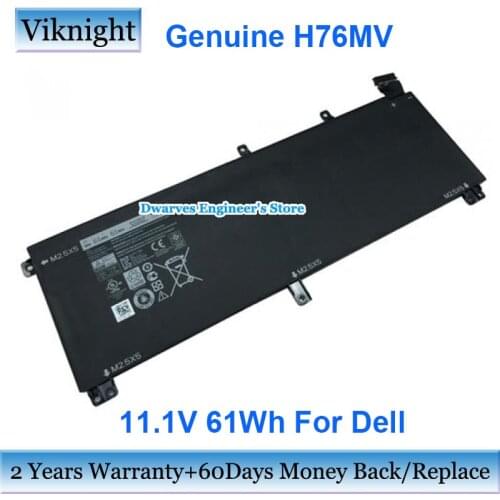 Genuine 61Wh 11.1V H76MV Laptop Battery For Dell XPS 15 9530 Precision M3800 T0TRM TOTRM Y758W 07D1WJ 0H76MY 7D1WJ 6 Cells
