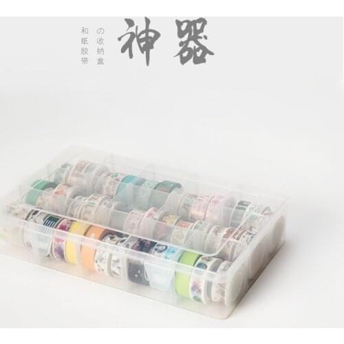 15 Compartments Washi Tape Storage Box Clear Crafts Organizer Holder for Washi Tape Sticker Office School Stationery Supplies