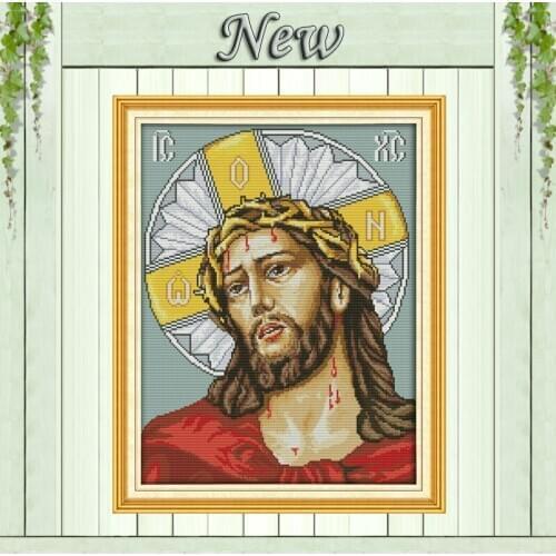The crucifixion of Jesus Christian Painting 11CT DMC Counted print on Canvas 14CT DIY Cross Stitch Embroidery Set Needlework kit