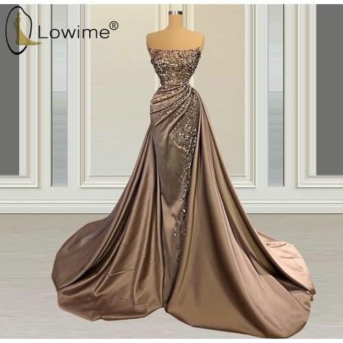 Heavy Beading Strapless Mermaid Evening Dresses Luxury Evening Gowns Saudi Arabia Formal Dress