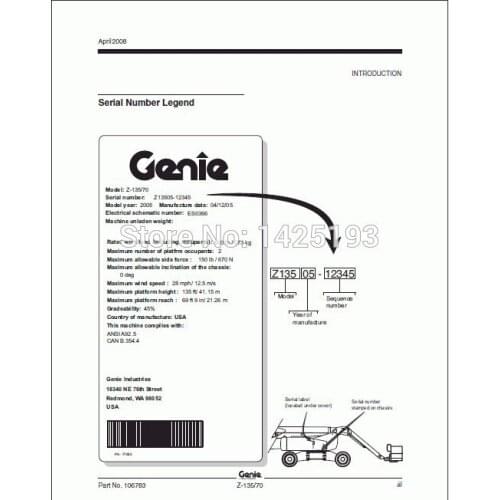 Genie Forklifts Service Manuals 2013