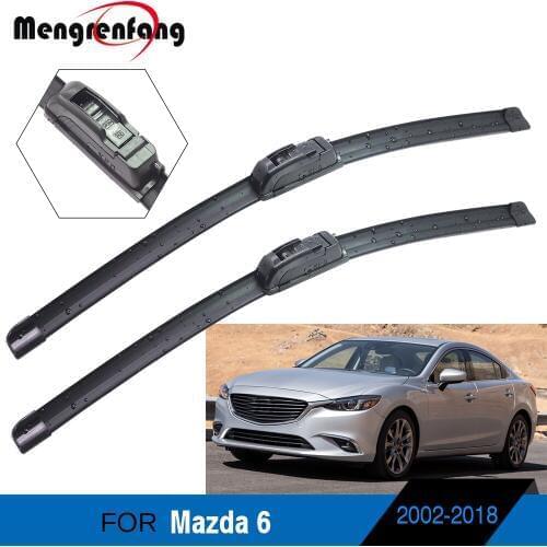 For Mazda 6 Car Front Windscreen Wiper Blades Soft Rubber Wiper J Hook Arms Accessories 2002-2018