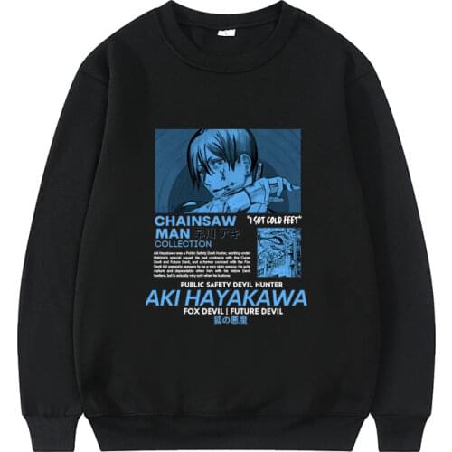 Super Cool Hayakawa Aki Pullovers Man Streetwear Fashion Original Brand Design Sweatshirt Japan Anime Chainsaw Man Sweatshirts