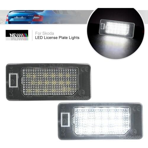 2x Error Free White Led License Plate Lights Tail Lamp For Skoda Fabia MK2 MK3 Octavia MK3 Superb MK3 Yeti 5L Superb B6 Combi