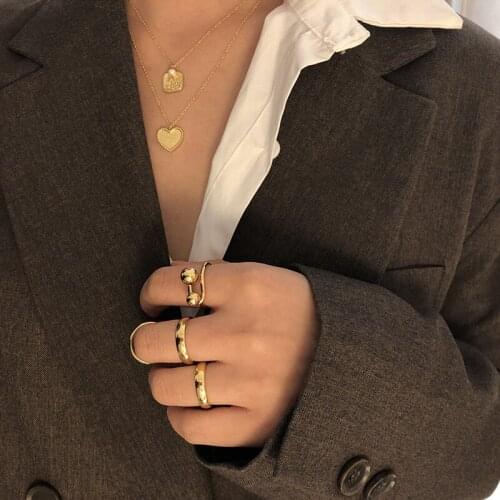 Titanium 2 Ball Stackable Rings Women 361L Stainless Steel Jewlery Punk Party Designer Club Cocktail Party Ins