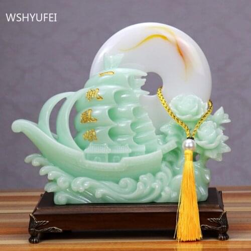 Traditional Resin Sculpture Ornaments Living Room TV Cabinet Feng Shui Decor Housewarming Gifts Home Decoration Accessories