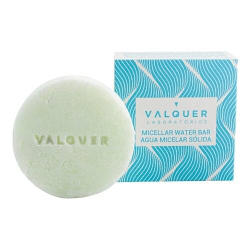 Valquer solid micellar water for all skin types. No plastic-free soap, organic and natural facial cleanser 50 g
