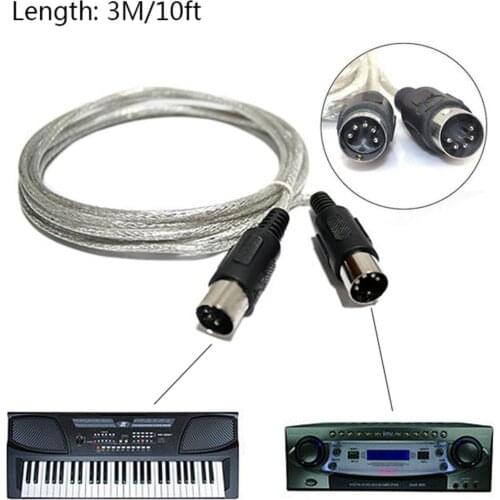 3M/10ft MIDI Extension Cable Music Editing Line Double 5 Pin Cable Male To Male 5 Pin Plug Connector Synthesizer Music Accessory