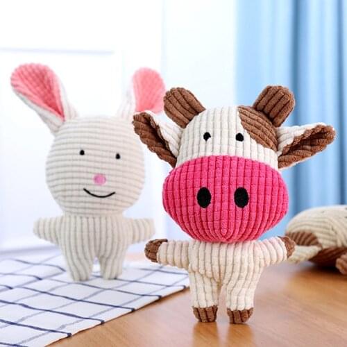 Funny Pet Dog Toys Puppy Chew Squeaker Toy Interactive Plush Sound Cute Animal Shape Toys Bite Resistant Pet Training Dog Toy
