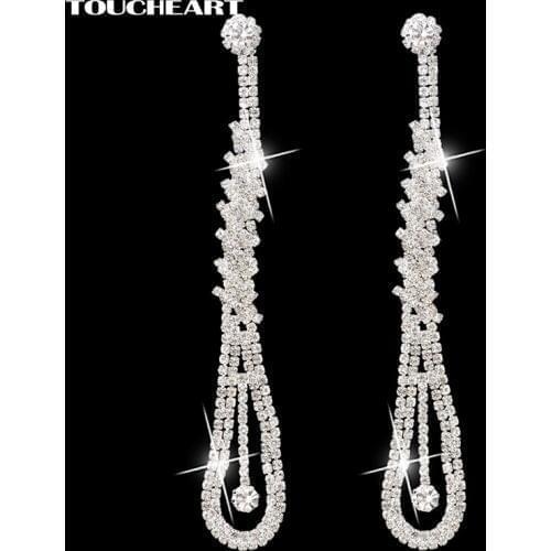 TOUCHEART Custom Elegant Imitation Gemstone Stud Earrings For Women Silver Earrings Crystal Vintage Jewelry Earrings SER140221