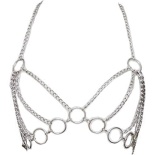 Women Metal Chain Open Bra Temptation Sexy Reggiseno Porno Lingerie Fantasia Nightwear Halter Bras Fetish Sosten Mujer Lenceria