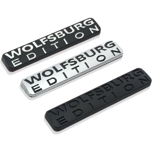 1PCS 3D Metal WOLFSBURG EDITION Logo Car Tail Emblem Sticker For Touareg Santana SUV Golf Passat TDI Jetta Creative Car Styling