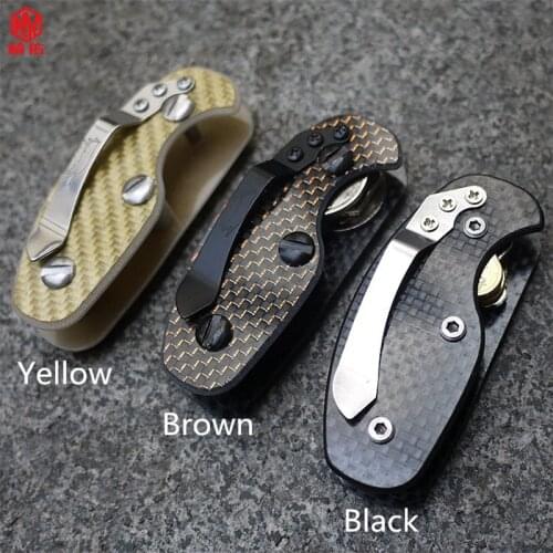 1PCS High Quality Carbon Fiber Keychain Storage Box Clip Folder Keychain Outdoor Camping Hiking Trip EDC Pocket Tool