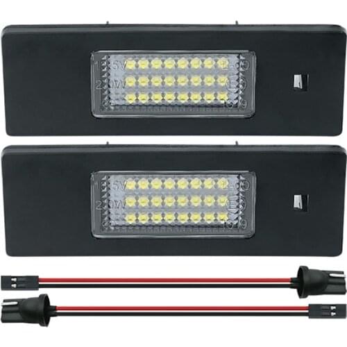 2Pcs LED License Plate Light For BMW 1Series E81 E87 6Series E63 E64 Z4 E85 E86 For Mini Cooper R55 2007~Up Canbus Error Free