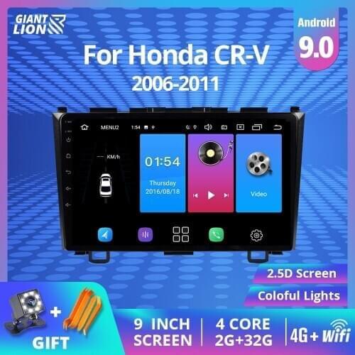 2din Android 9.0 Car Multimedia Video Player For Honda CRV CR-V 2006 2007 2008 2010 2011 2012 2DIN Car Radio GPS Navigation DVD
