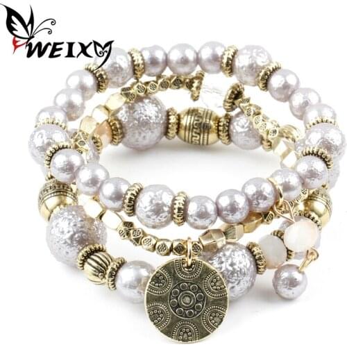 3pcs/set Designer Bohemian Candy Color Multilayer Beads Bracelet Bangles jewelry for women 2016 gift pulseras mujer wrist band