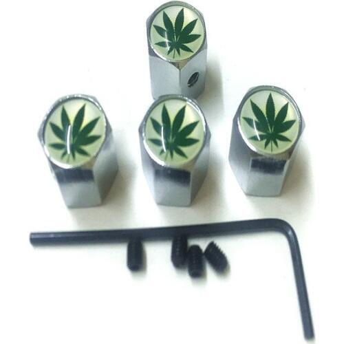 4Pcs/Lot Anti-theft Style Maple Leaf Logo Car Motorcycle Bike Badge Wheel Tire Valve Cap Tyre Dust Caps For Cars